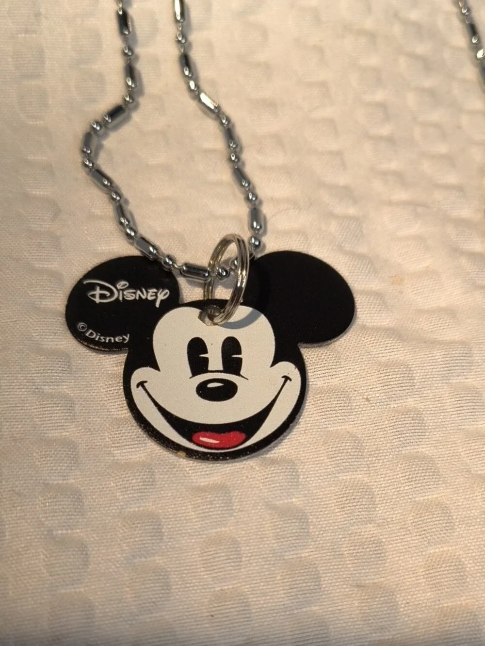 Disney Black & White Mickey Mouse Pendant Necklace